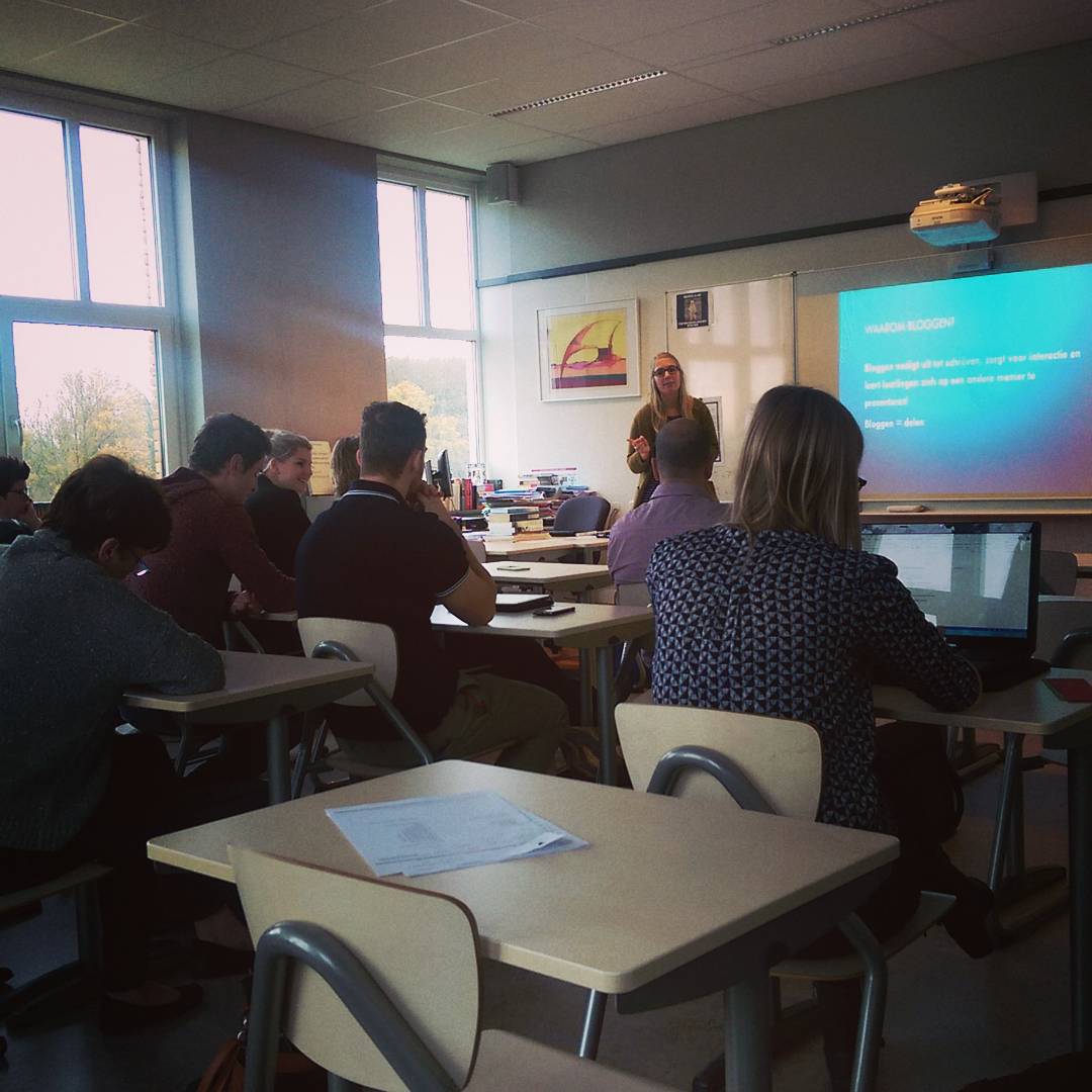 Workshop "Bloggen met je (mentor)klas" door collega Sanne van de #Knip #ictosh