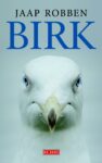 Kaft van het boek Birk met de titel in grote blauwe letters en de kop van een meeuw.